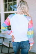 Load image into Gallery viewer, MERRY AND BRIGHT Sequin Long Sleeve Sweatshirt