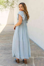 Load image into Gallery viewer, Sweet Lovely By Jen Full Size Drawstring Deep V Butterfly Sleeve Maxi Dress