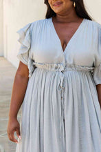 Load image into Gallery viewer, Sweet Lovely By Jen Full Size Drawstring Deep V Butterfly Sleeve Maxi Dress
