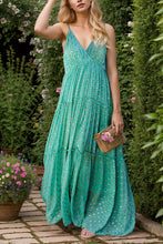 Load image into Gallery viewer, Frill Trim Tassel Tie Back Tiered Cami Dress