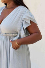 Load image into Gallery viewer, Sweet Lovely By Jen Full Size Drawstring Deep V Butterfly Sleeve Maxi Dress