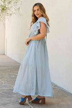 Load image into Gallery viewer, Sweet Lovely By Jen Full Size Drawstring Deep V Butterfly Sleeve Maxi Dress