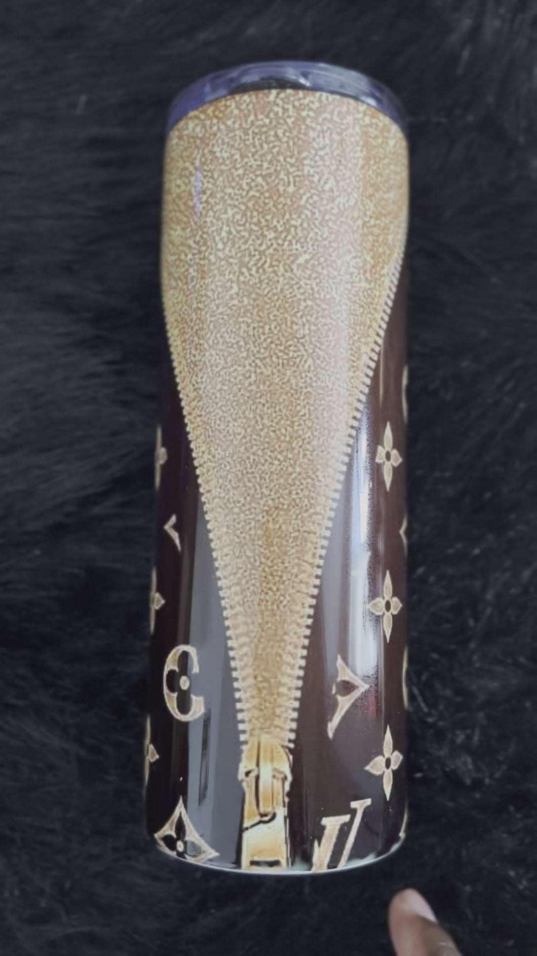 Lv Inspired Zipper Tumbler
