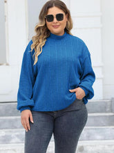 Load image into Gallery viewer, Plus Size Mock Neck Long Sleeve Knit Top
