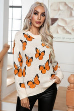 Load image into Gallery viewer, Butterfly Round Neck Long Sleeve Sweater
