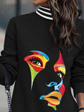 Load image into Gallery viewer, Printed Turtleneck Long Sleeve Mini Dress
