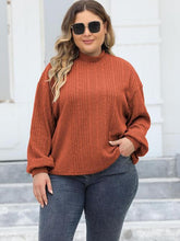 Load image into Gallery viewer, Plus Size Mock Neck Long Sleeve Knit Top
