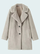 Load image into Gallery viewer, Fuzzy Button Up Lapel Collar Coat
