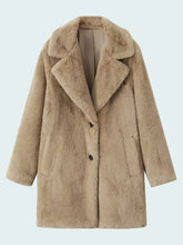 Load image into Gallery viewer, Fuzzy Button Up Lapel Collar Coat
