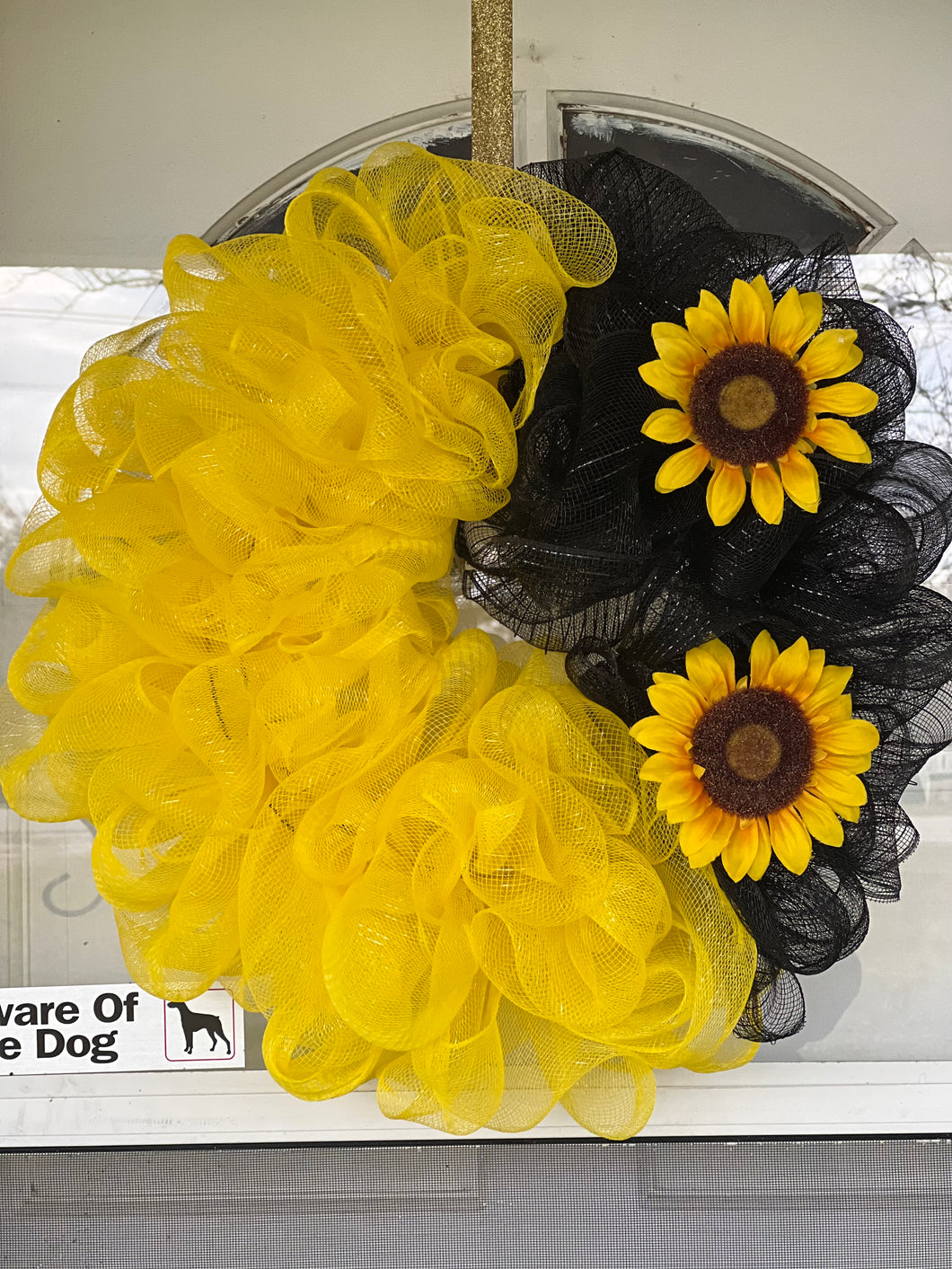 Custom sunflower door wreath