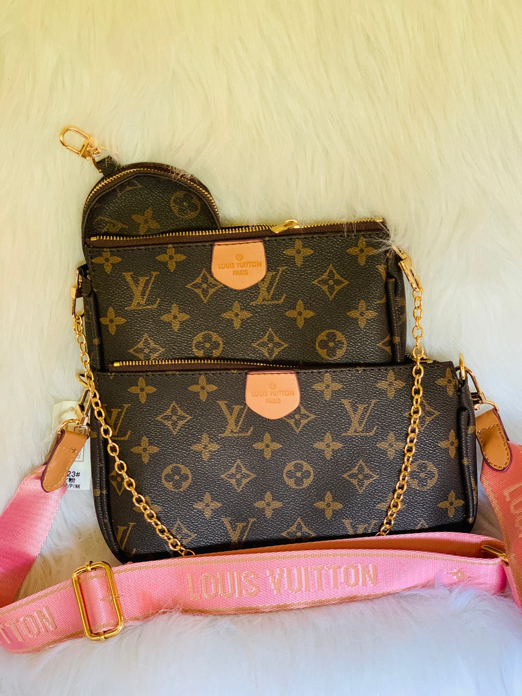 Lois Vuitton Purse Set-Pink