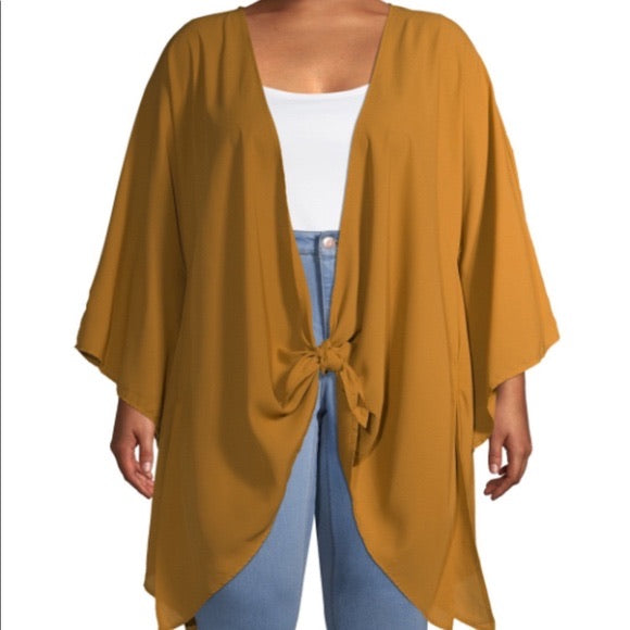 Mustard Plus Size kimono