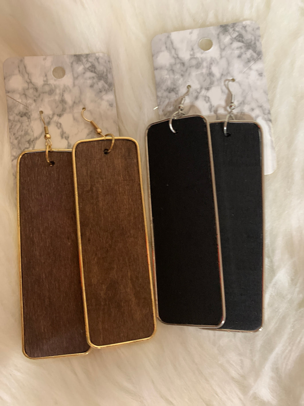 Long wood earrings
