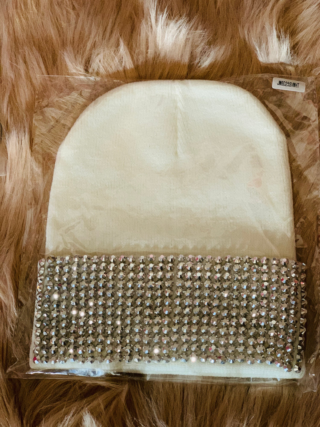 White Bling Beanie