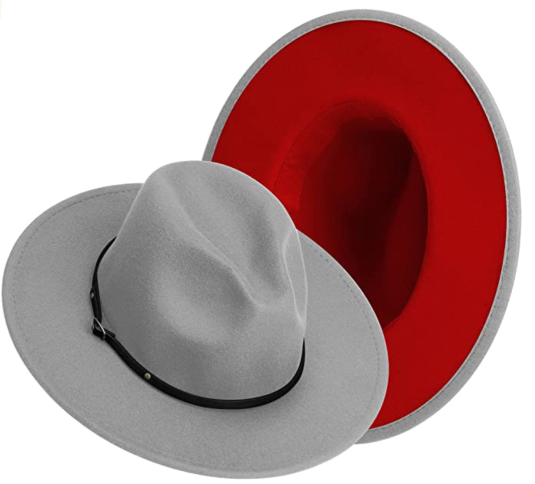 Grey Red bottom hat