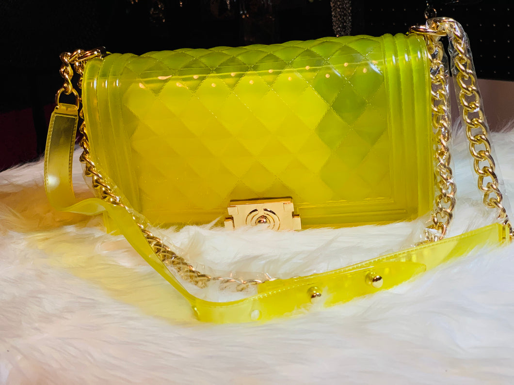 XL Mellow Yellow Large Quilted Jelly Purse