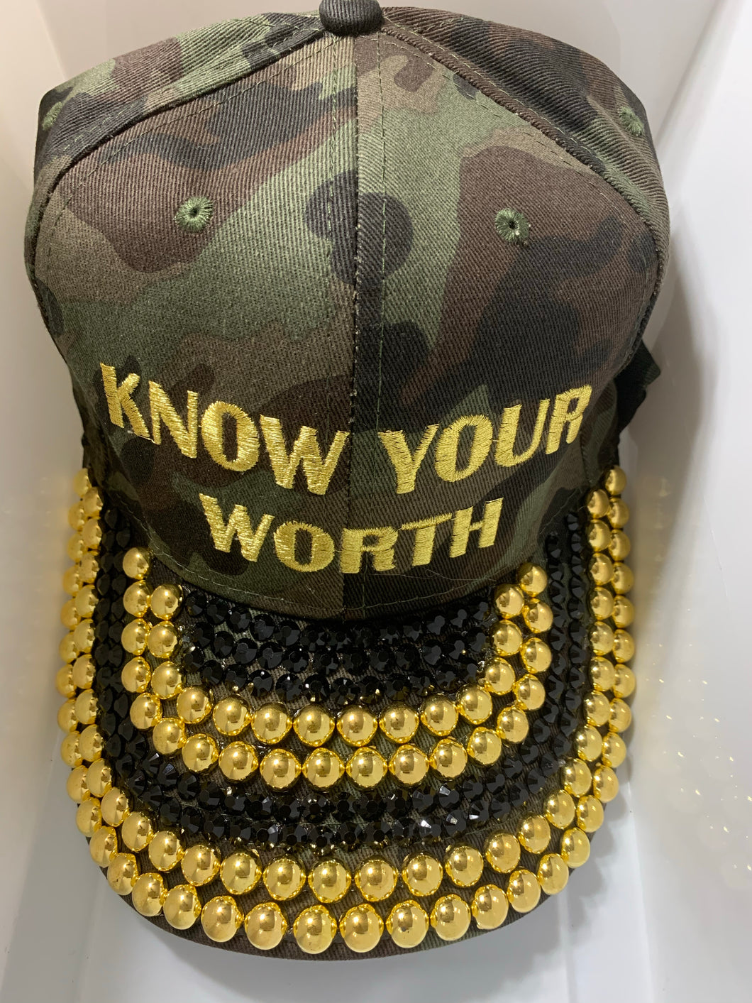 Know your Worth Camo hat