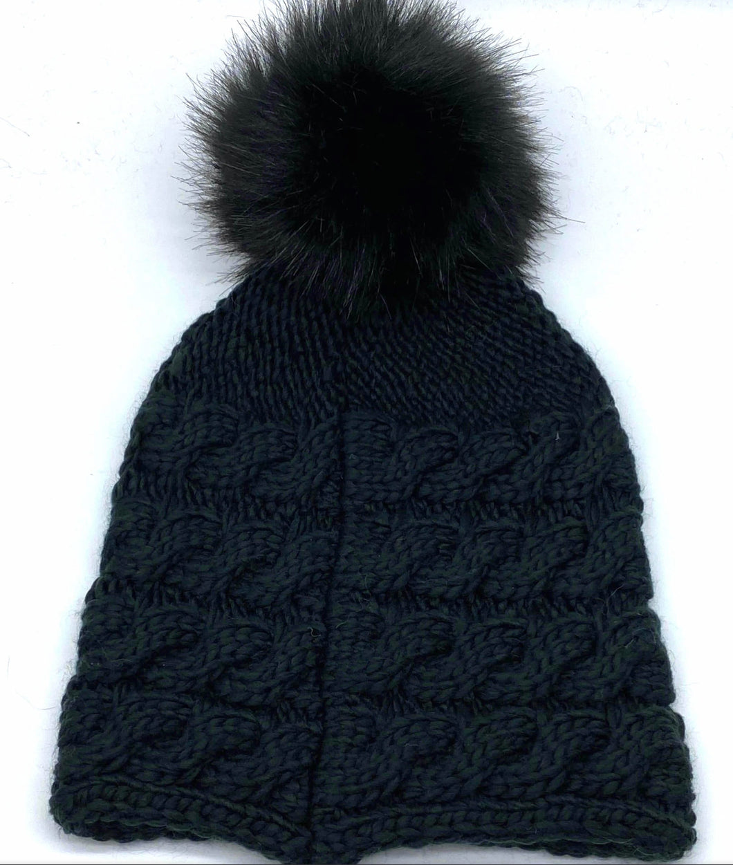 Black Pom Pom Beanie